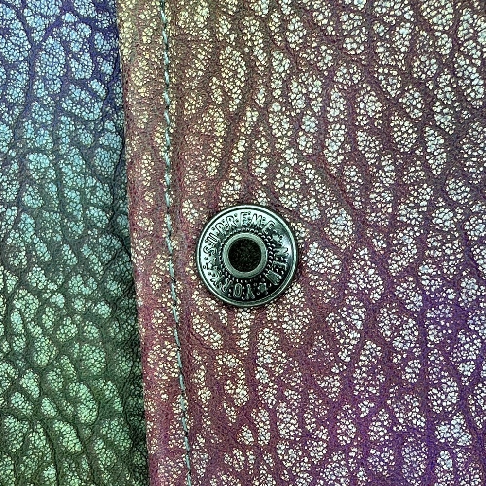 [UNISEX] SUPREME Multicolour Real Lamb Leather Varsity Jacket S | Deadstock - Picture 6 of 12